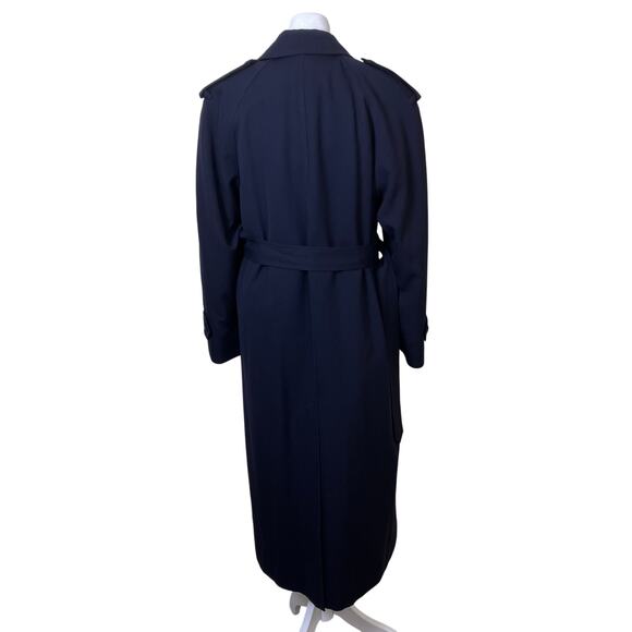 Newport Harbor Womens Sz 8P Vtg Wool Trench Coat Zipout Insulated Lining Navy - Picture 4 of 16